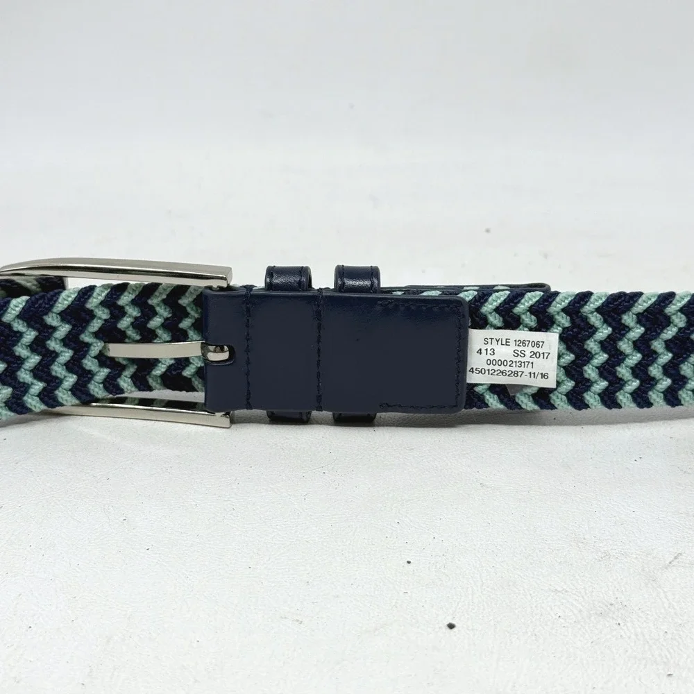 Under Armour Blue Green Stretch Golf Belt Zig Zag 1267067 Preppy Casual Hipster
